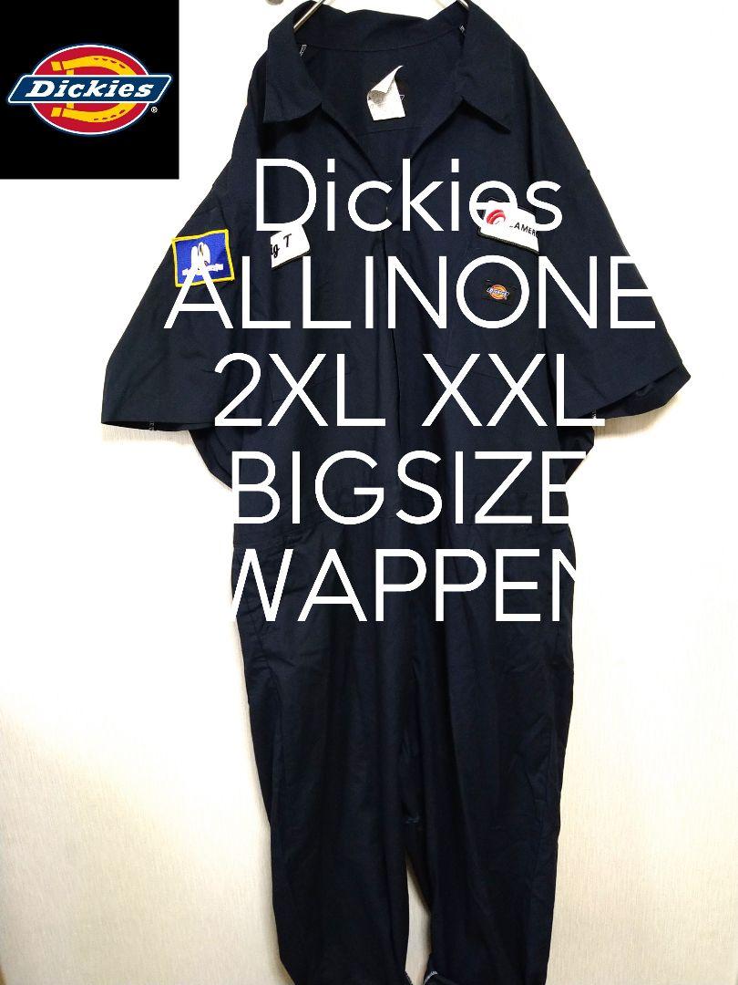 2XL XXL Dickies ディッキーズ ワッペン多数 ビッグ 半袖 ツナギパンツ