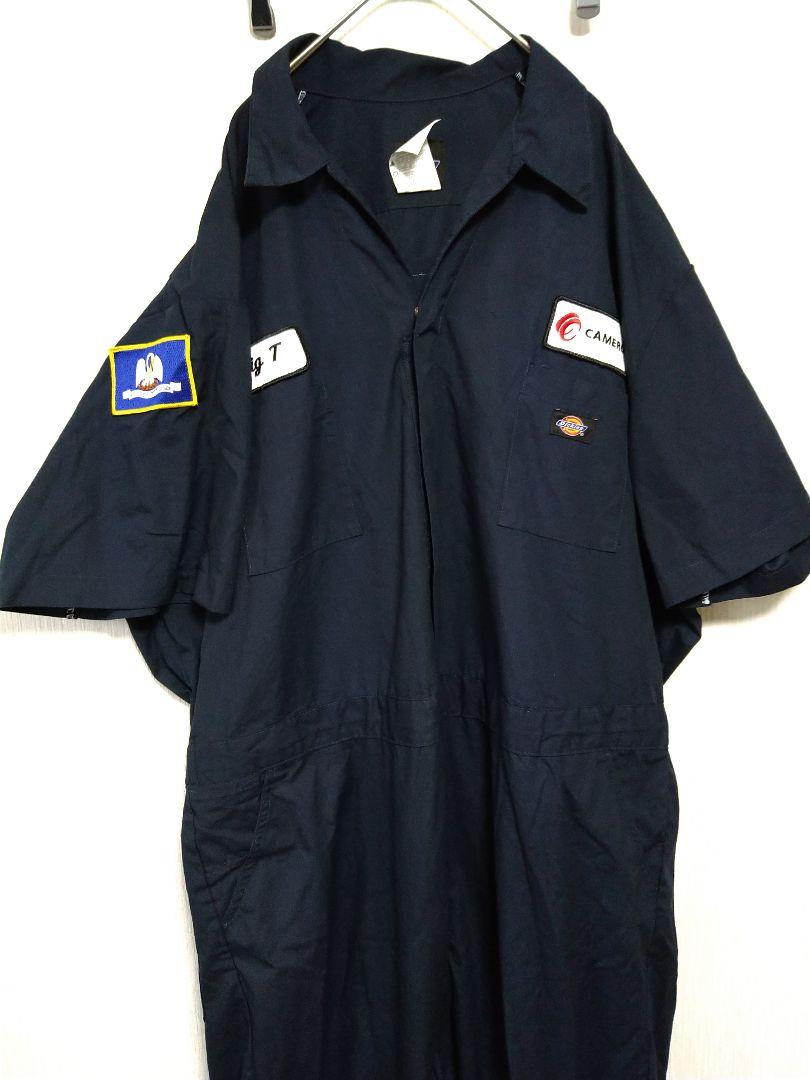 2XL XXL Dickies ディッキーズ ワッペン多数 ビッグ 半袖 ツナギ
