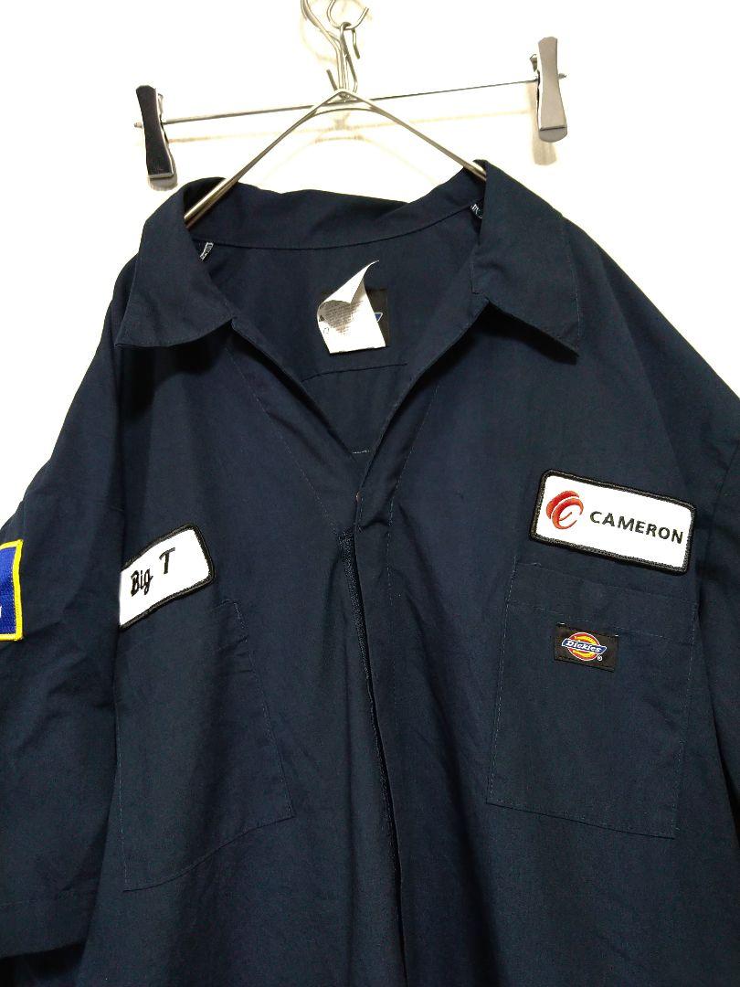 2XL XXL Dickies ディッキーズ ワッペン多数 ビッグ 半袖 ツナギ