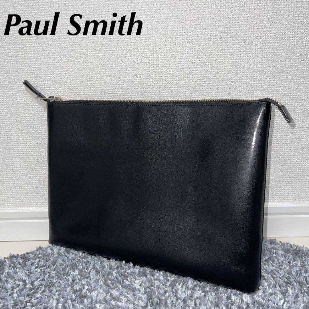Paul Smith ポールスミス クラッチバッグ レザー ブラック