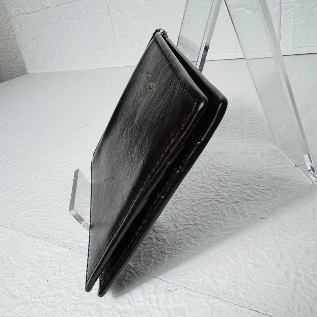 【美品】SAINT LAURENT マネークリップ　カーフスキン　ブラウン