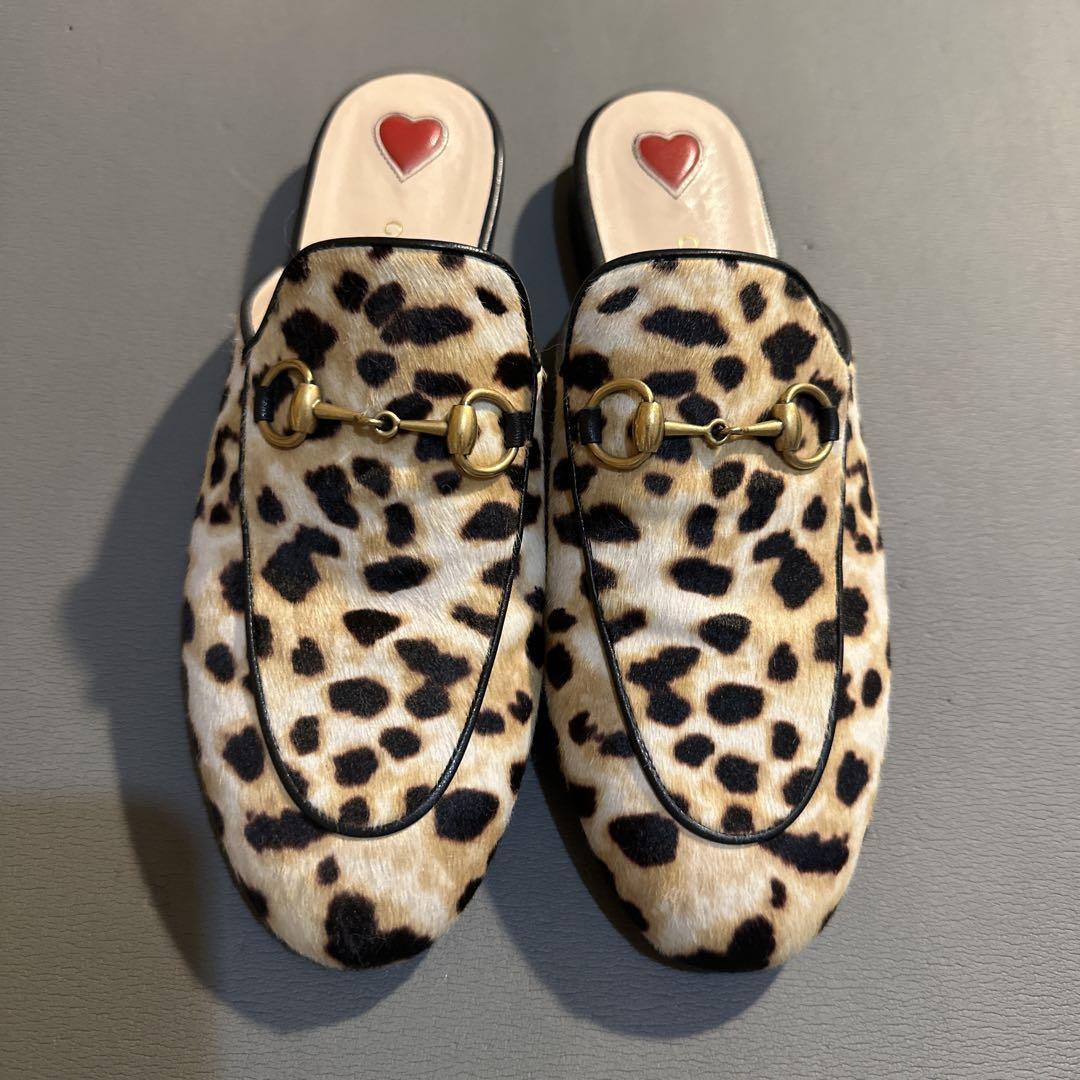 GUCCI ヒョウ柄 サボサンダル