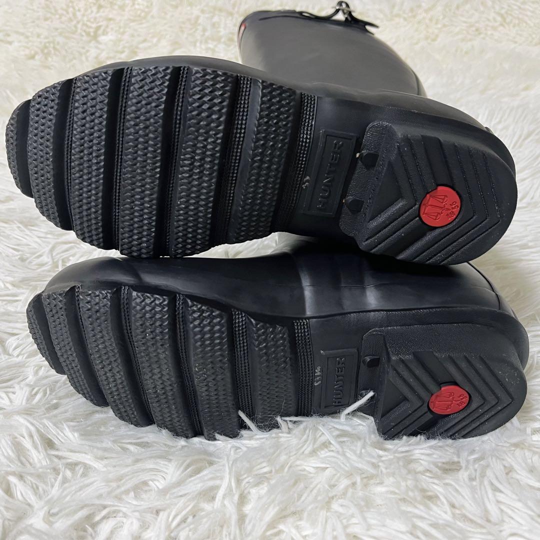 美品 HUNTER ハンター レインブーツ ブラック US5 EU36