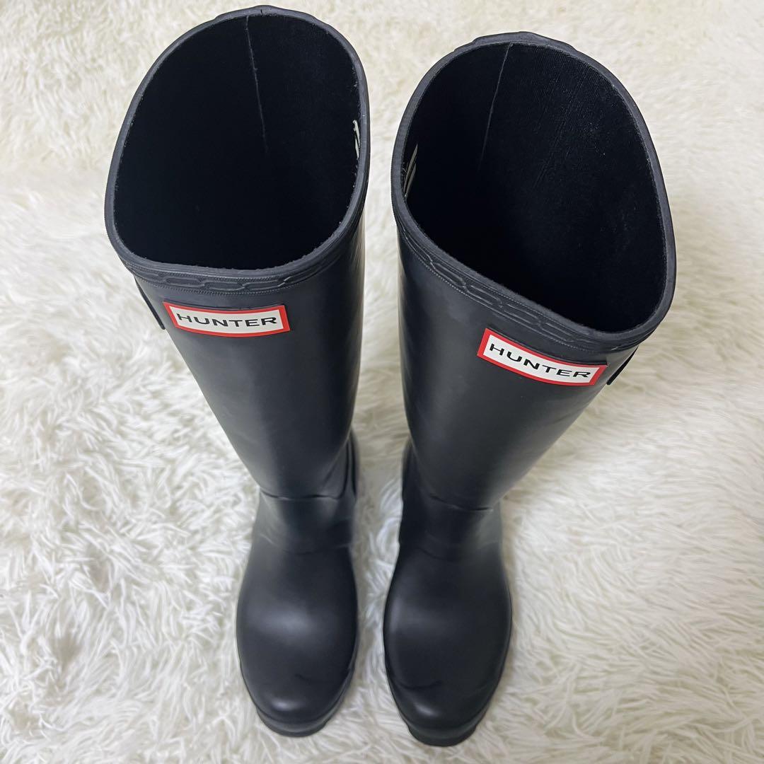 美品 HUNTER ハンター レインブーツ ブラック US5 EU36