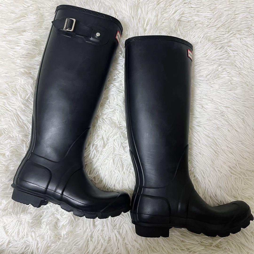 美品 HUNTER ハンター レインブーツ ブラック US5 EU36