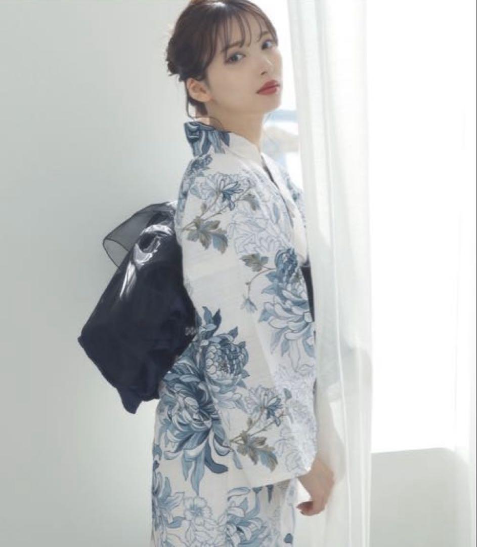 dita  浴衣　湊色の乱菊重ね　3点セット 2025 浴衣5点セット(ゆかた・帯・下駄・着付けマニュアル