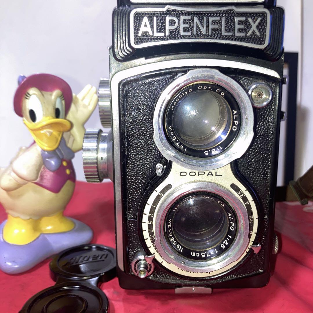 アンティークALPENFLEX COPAL 二眼レフカメラ外観合皮傷無機能完