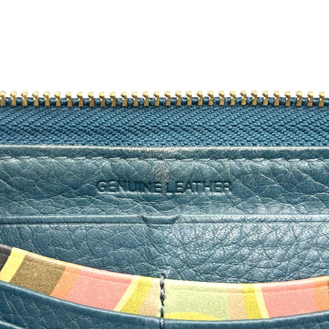 paul smith ポールスミス ラウンドジップ 長財布 レザー シボ革