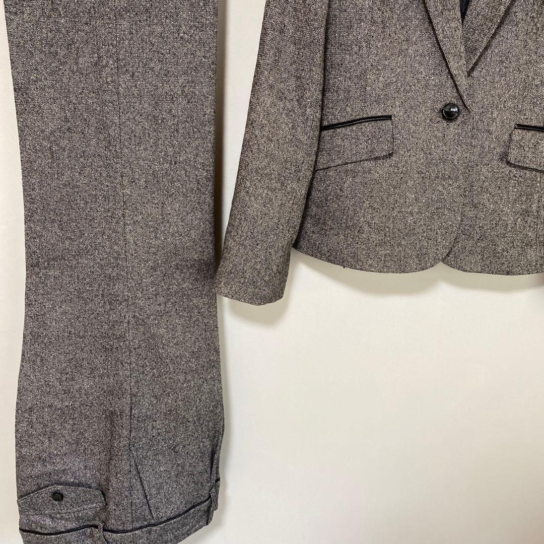 コムサモデルズ パンツスーツ L W78グレー系 ウール混 秋冬 DMW コムサモデルズ パンツスーツ L W78グレー系 ウール混 秋冬 DMW