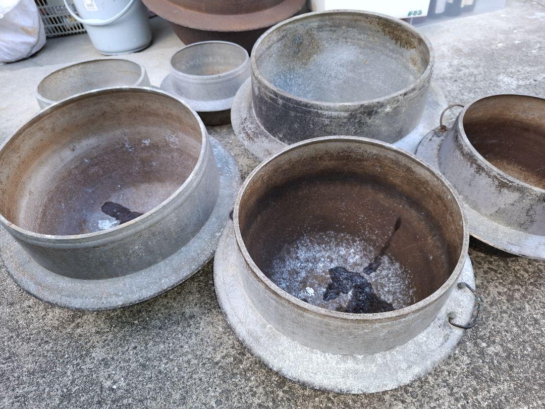 レトロ　アルミ　羽釜　炊き出し　炊飯釜　アウトドア　ヴィンテージ　6個セット