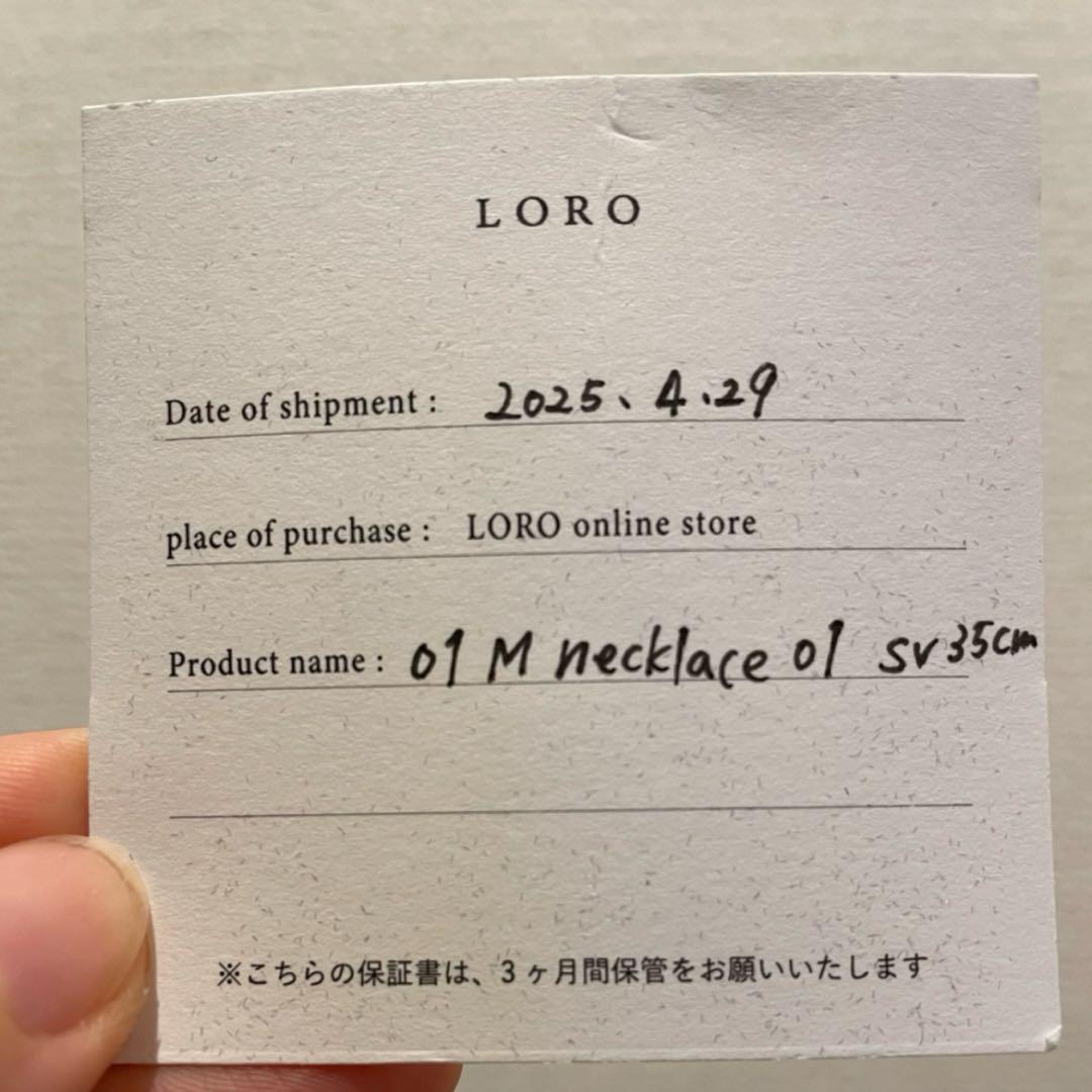 アクセサリー LORO 01M necklace 01