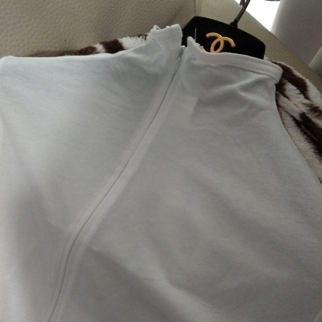 Yohji Yamamoto　白コットンカットソージップポロ3シャツ