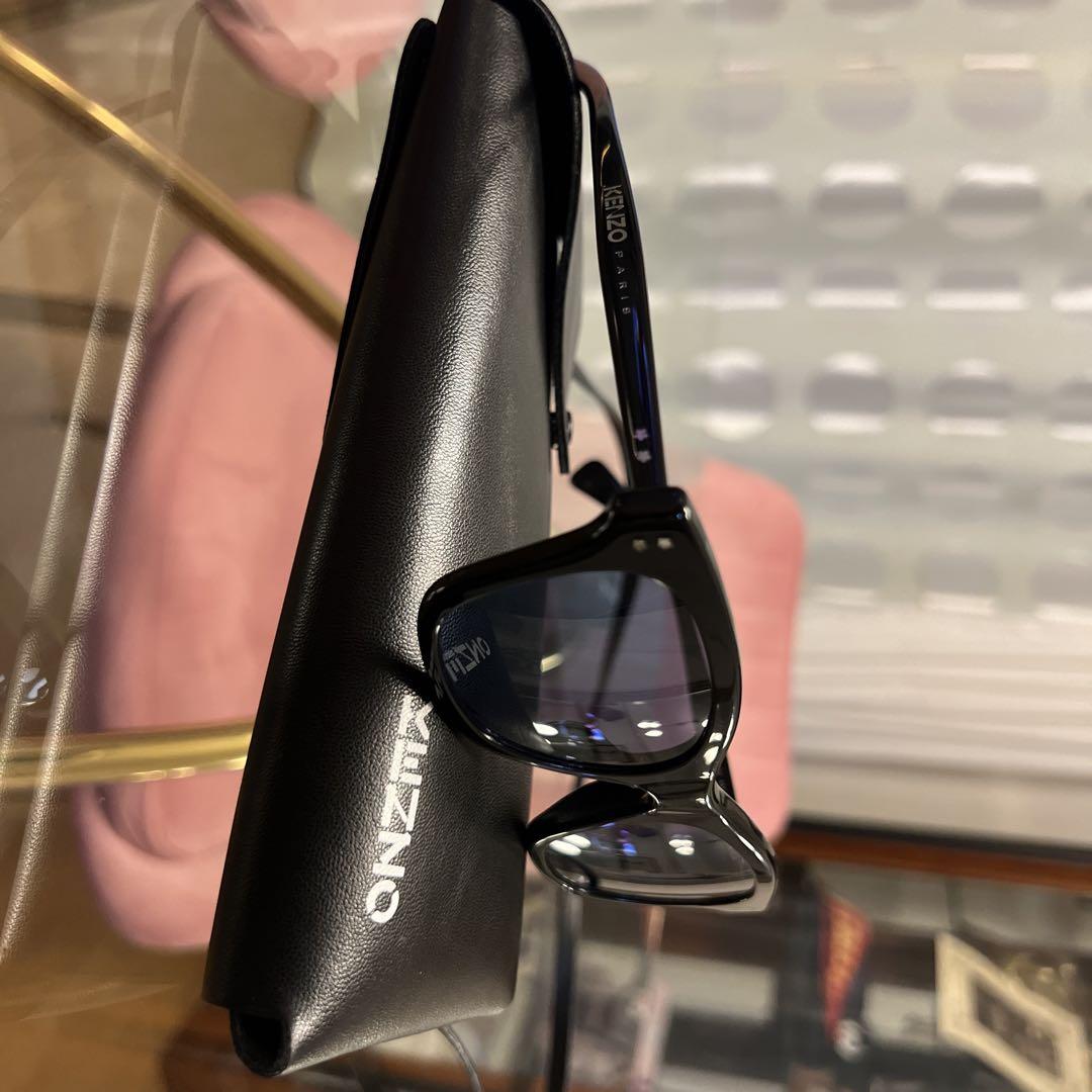 KENZO PARIS フランス製 サングラス ブラック 美品 KENZO Paris Boke Flower Geometric Sunglasses 48 - 21 - 150