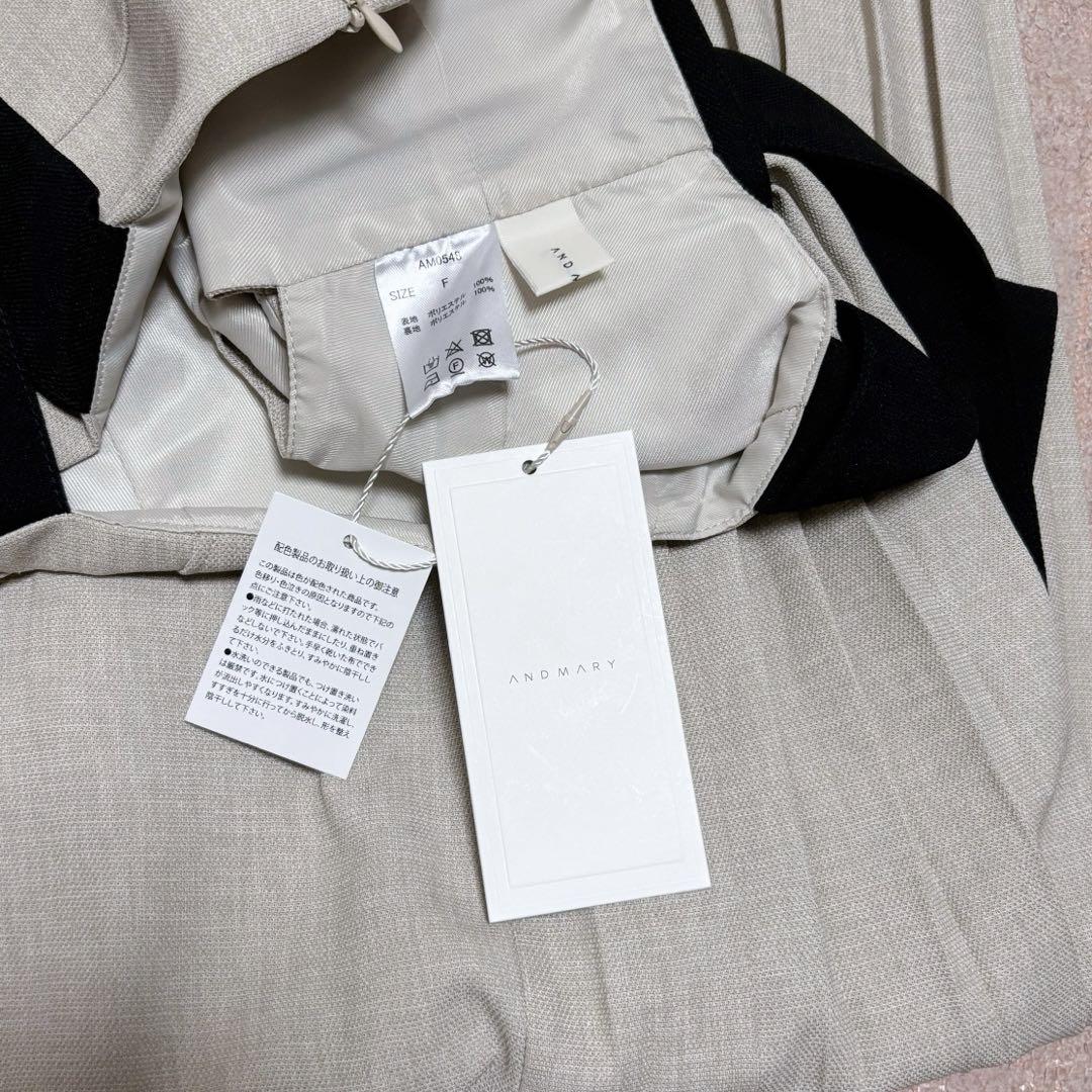 andmary Ann ribbon pleats dress ベージュ ANDMARY】Ann ribbon pleats dress