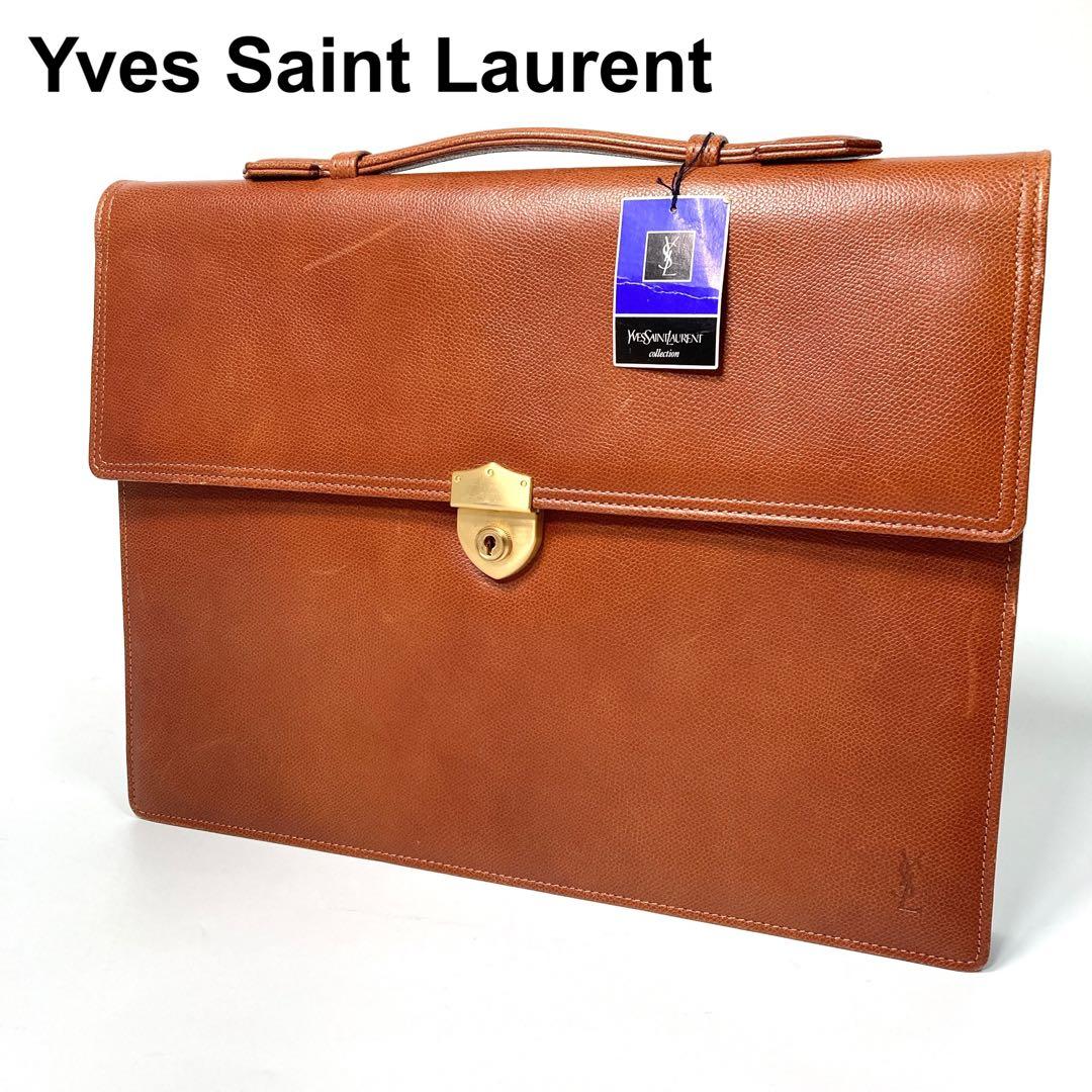 イヴサンローラン ビジネスバッグ YSL ブラウン 鍵付きYves Saint Laurent