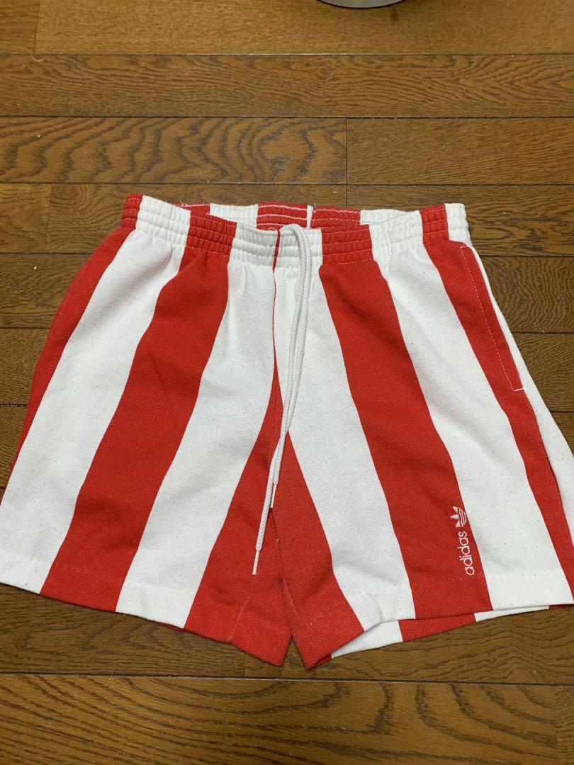 adidas アディダス　オールド　ストライプ　ハーフパンツ　80’s