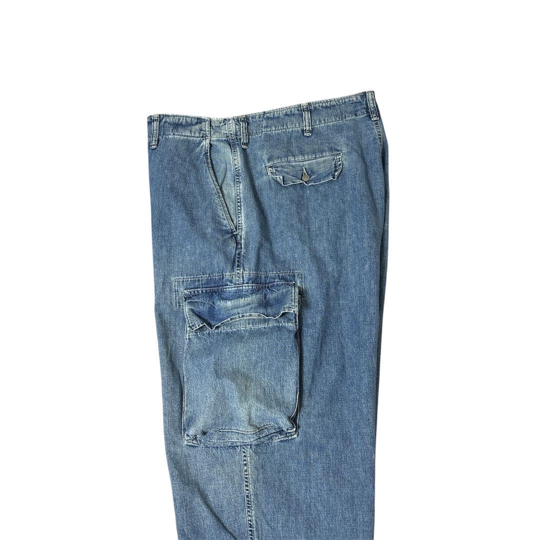 【三ツ星タグ】RRL デニムカーゴパンツ　90s 初期　アメリカ製 RRL(ダブルアールエル) / 90s/初期三ツ星タグ/USA製/カーゴ
