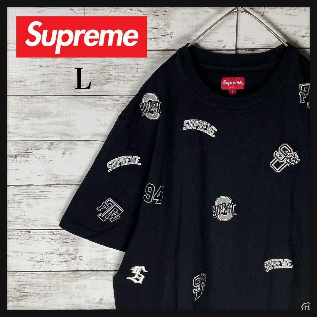2026M【希少デザイン】シュプリーム☆刺繍ワッペンロゴ満載 総柄 Tシャツ 12,300円