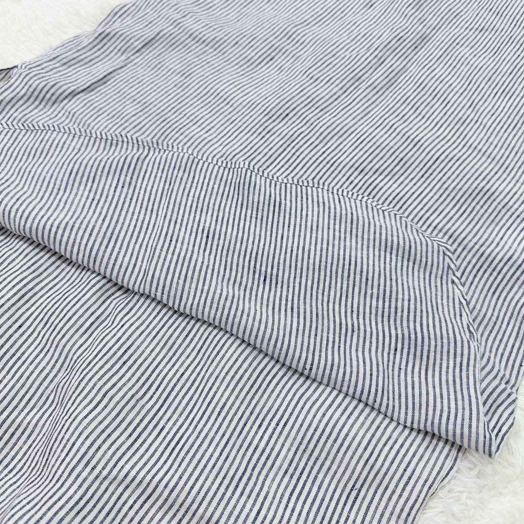 【美品】ポロラルフローレン　ワンピース　リネン　ストライプ　ロング　ノースリーブ