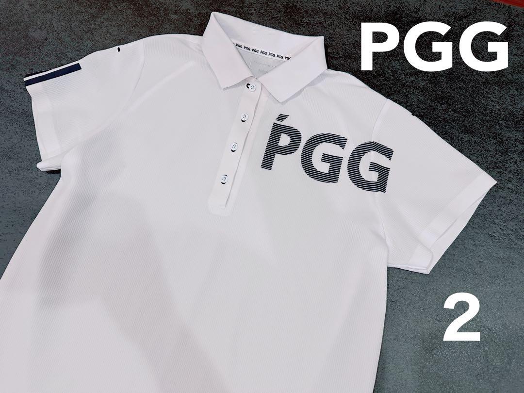 パーリーゲイツ PGG ポロシャツ サイズ2 レディース ホワイト