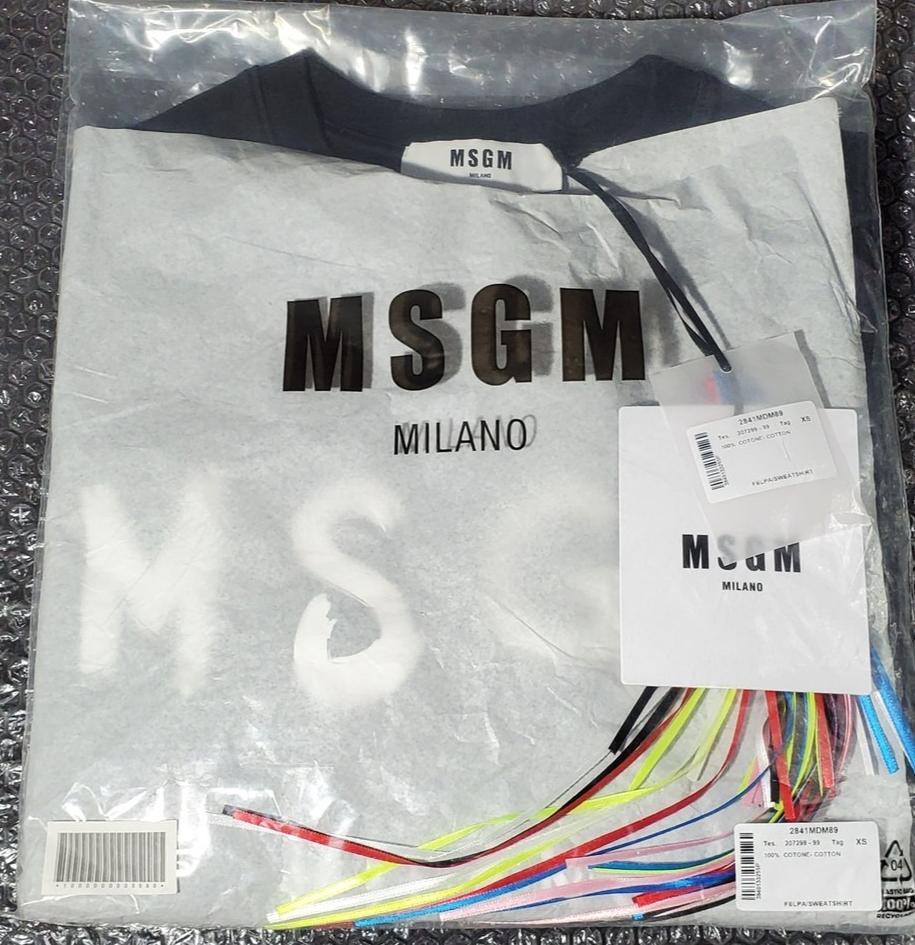 [新品] MSGM レディース ブラシストロークロゴ スウェット XS ブラック
