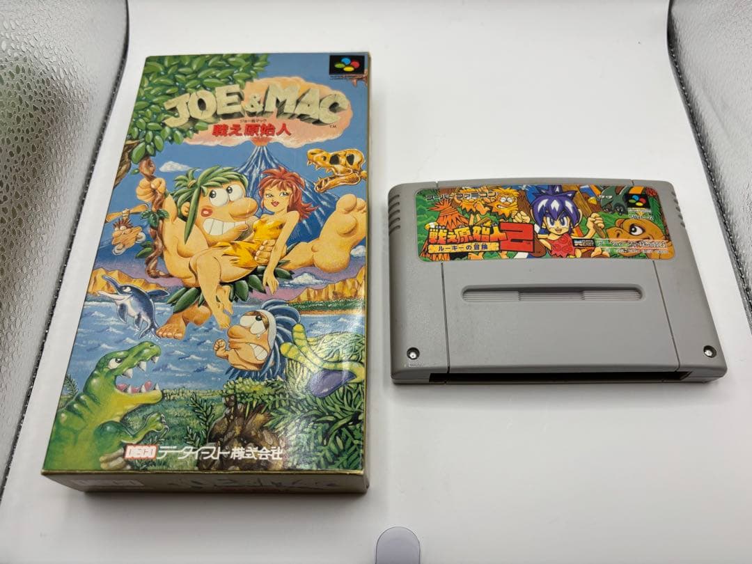 【2本セット】スーファミソフト　戦え原始人 (箱説付き)＆戦え原始人2