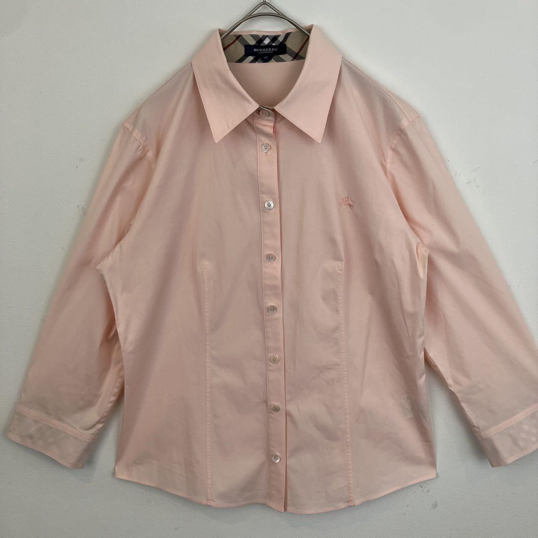 BURBERRY ピンク 七分袖シャツ バーバリー トップス