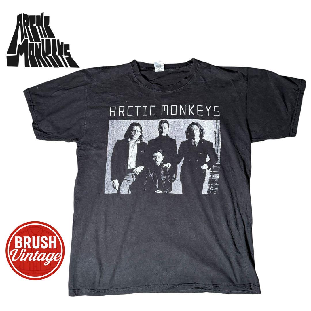 [t358イギリス古着アークティックモンキーズブラック両面プリントツアーtシャツ