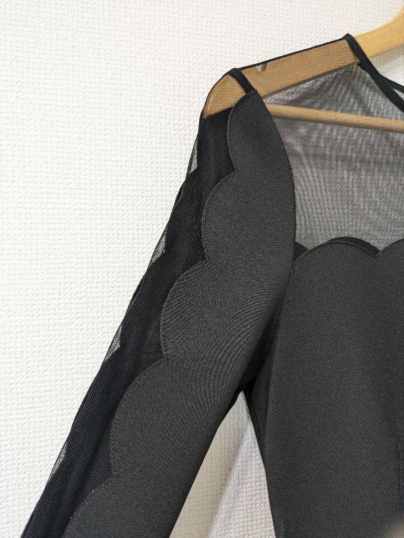 【美品】テッドベイカースカラップデザイン 長袖ワンピ パーティー 二次会 ドレス