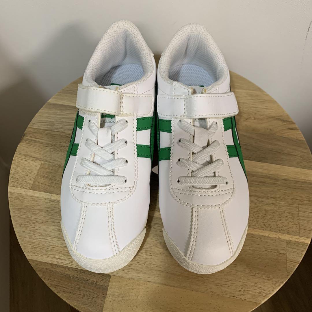 Onitsuka Tiger スニーカー ホワイト/グリーン Onitsuka Tiger キッズスニーカー ホワイト/グリーン 18.5cm