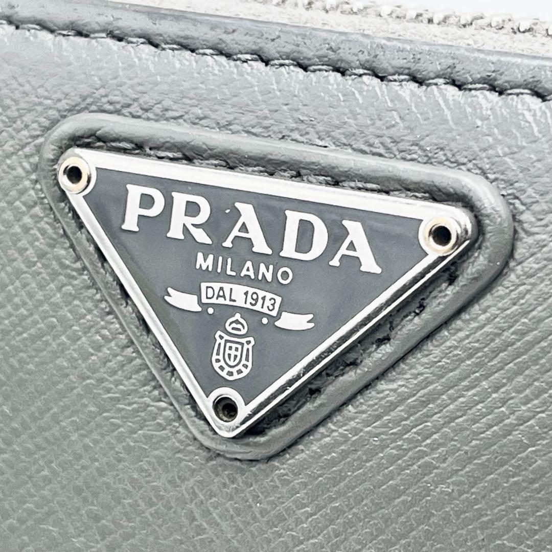 美品✨PRADA プラダ ラウンドファスナー ジップ 長財布 レザー 三角ロゴ