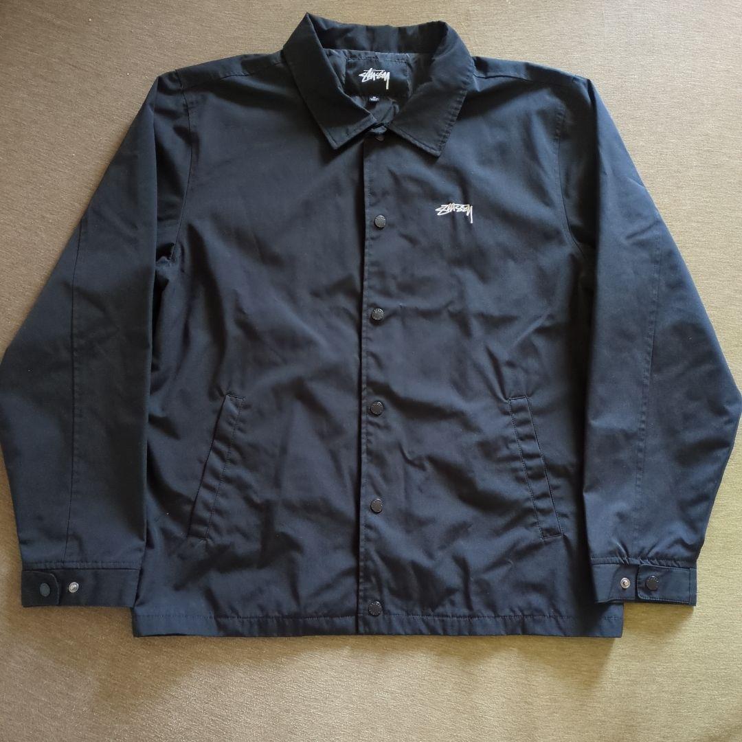 Stüssy ブラック コーチジャケット　Mサイズ STUSSY】ステューシー コーチジャケット ナイロンジャケット