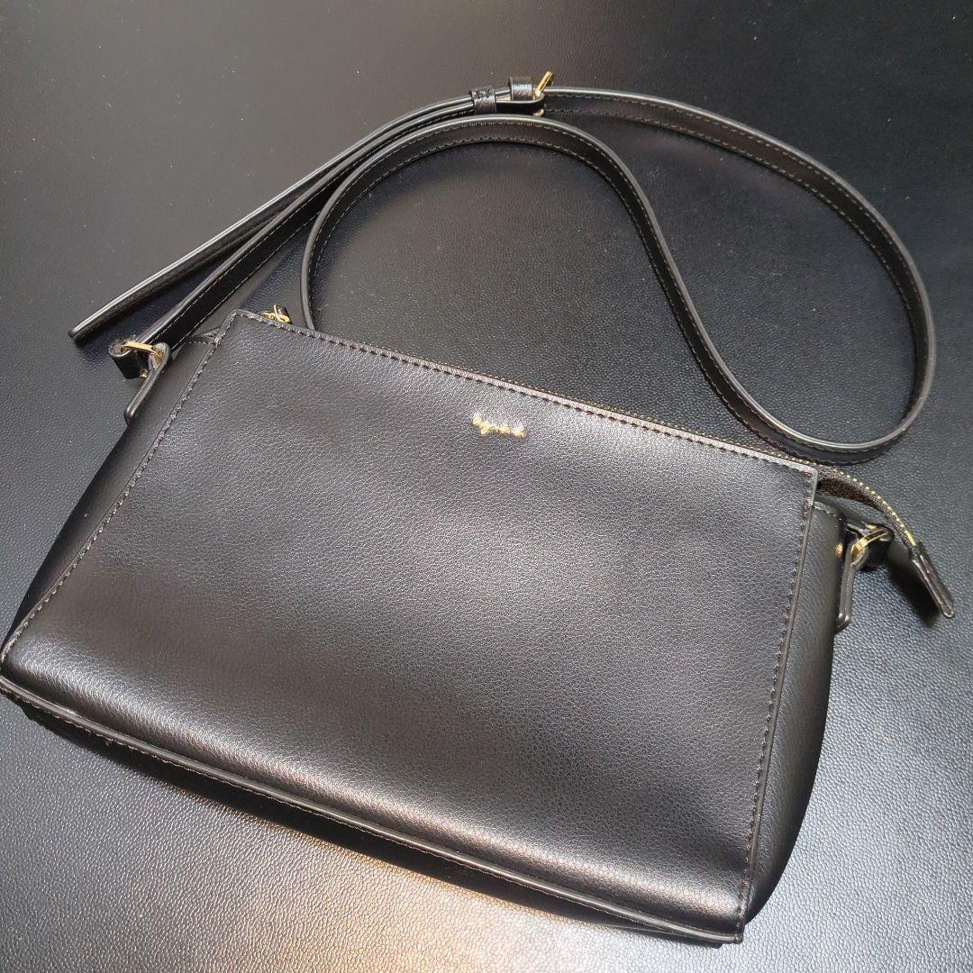 【agnes b.】sophie オールレザー　ショルダーバッグ　黒