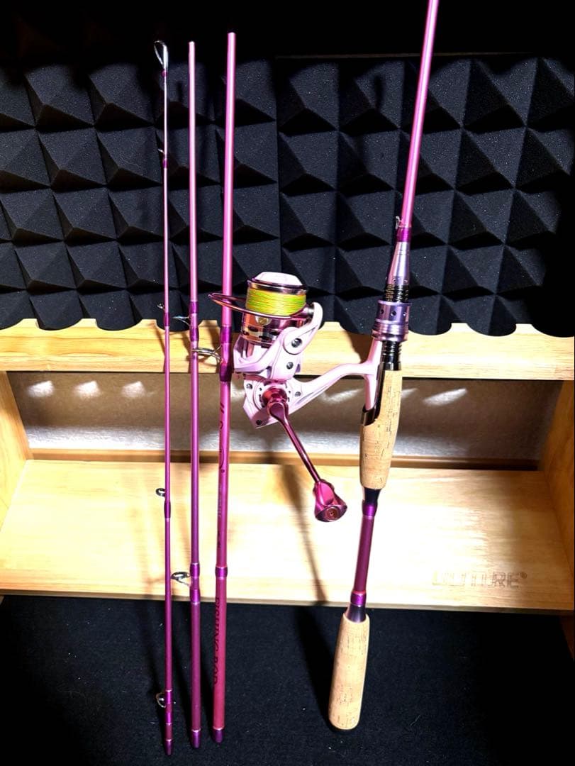 ⭐️チタンガイド　シーバスセット　スピニングリール　シーバスロッド　セット　ピンク