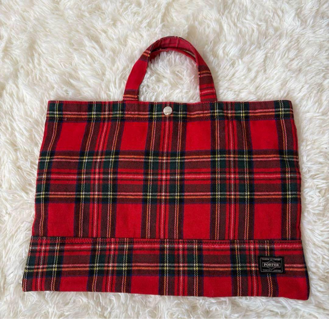 PORTER ポーター　ハンドバッグ　レッスントートバッグ　チェック柄　A4可能