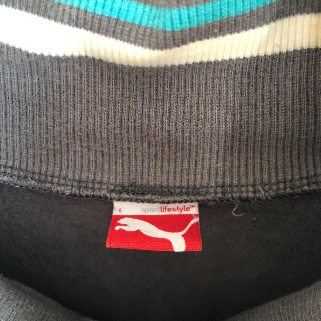90's プーマ PUMA L ジップアップ ブルゾン ライン スウェット
