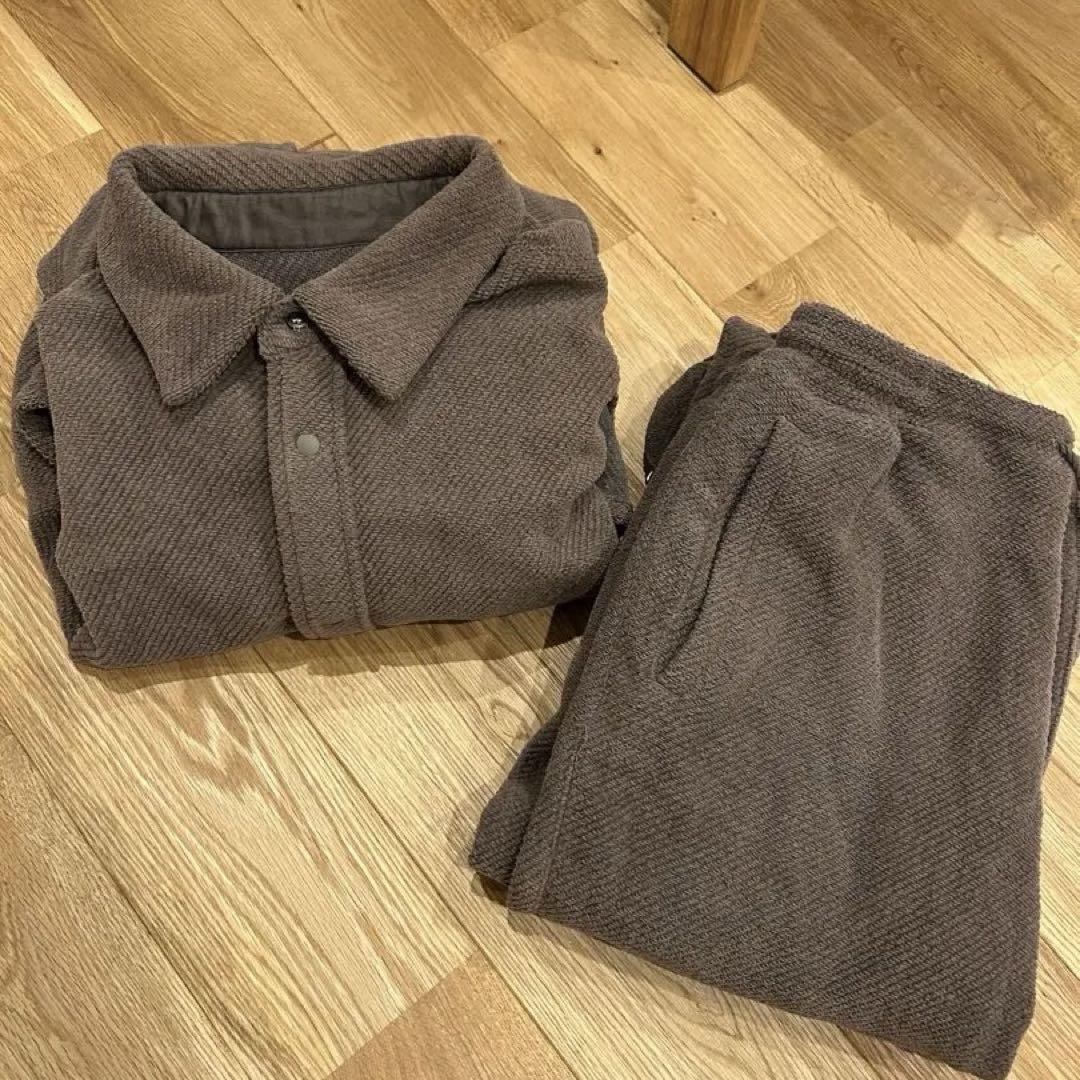 Name. 20AW ブラウン サイドストラップ付シャツ セットアップ