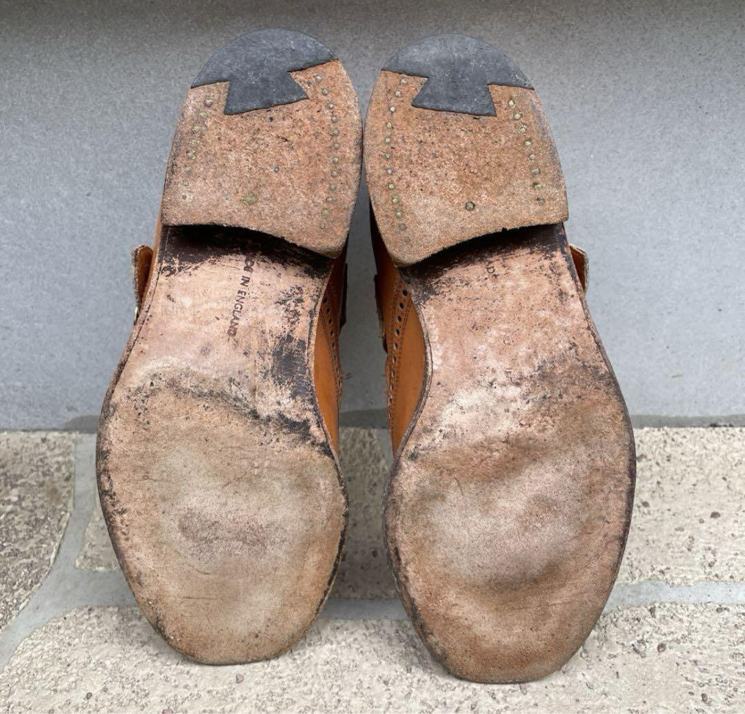 Tricker’s トリッカーズ 英国製 Wチップ モンクストラップ シューズ