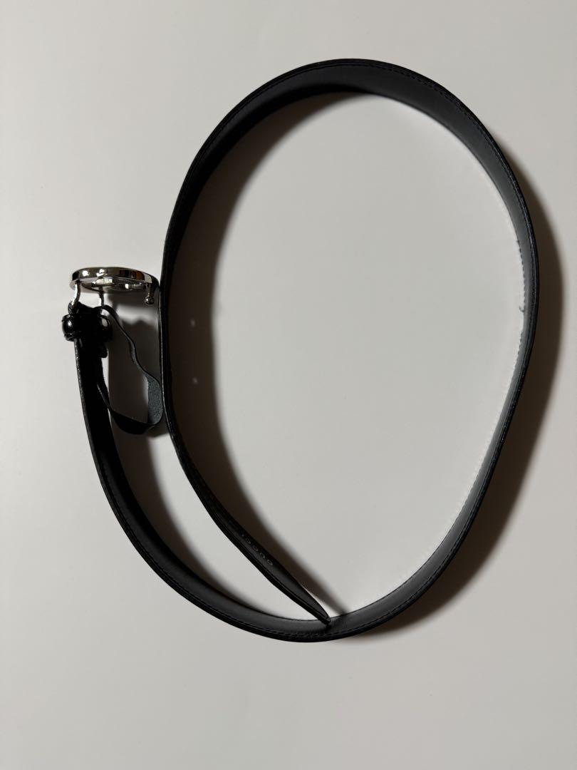 訳あり】GUCCI ブラックレザー GGロゴベルトブラック