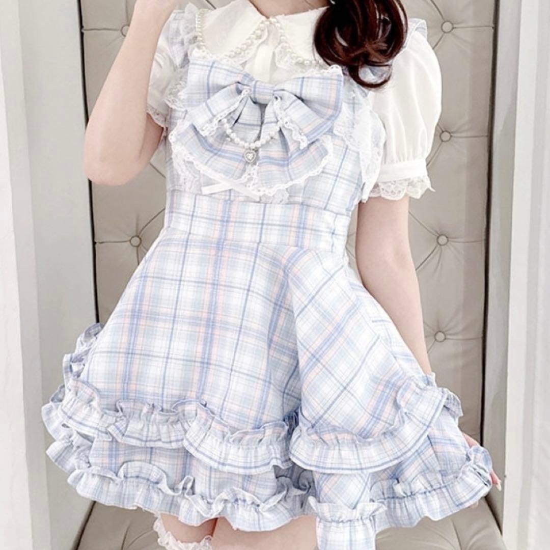 チェックDollyキャミワンピース ライラック