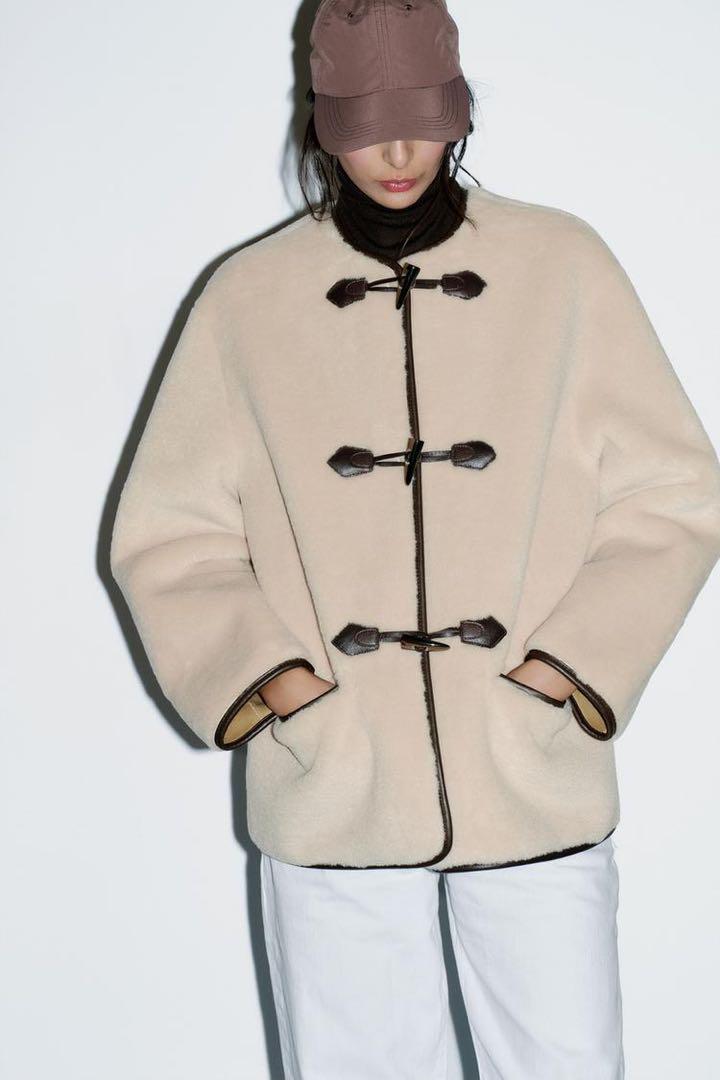 ZARA フェイクファー トグルボタン付きコート　Sサイズ　完売品