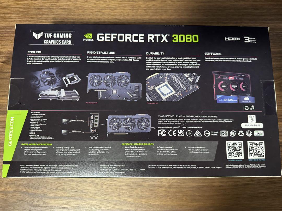 グラフィックボード・グラボ・ビデオカード ASUS TUF-RTX3080-O10G-V2-GAMIN