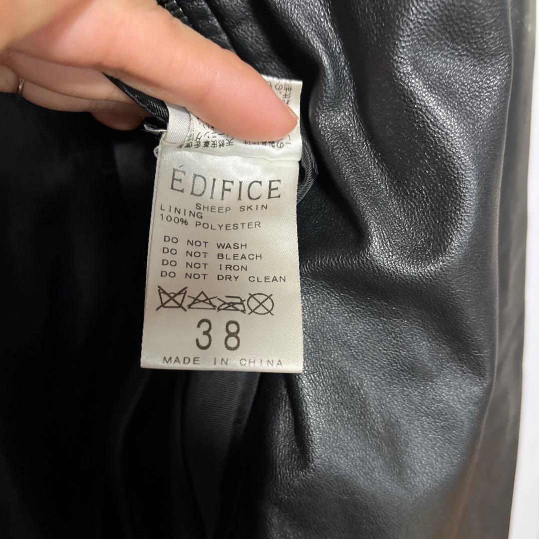 EDIFICE 黒 ラム革 ライダースジャケット EDIFICE 黒 ラム革 ライダースジャケット
