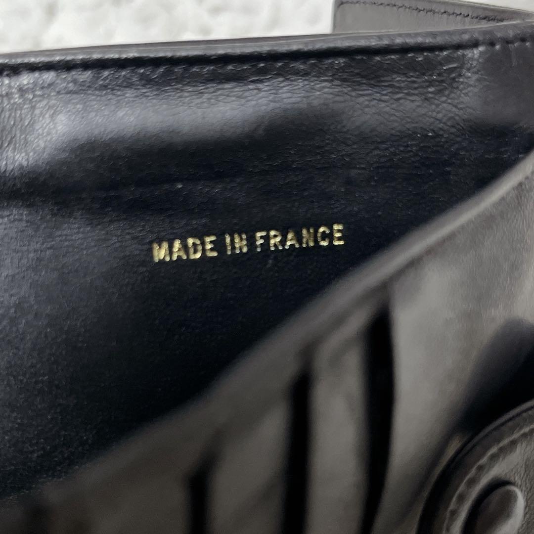CHANEL シャネル 折り財布 ココマーク ラムスキン Wホック