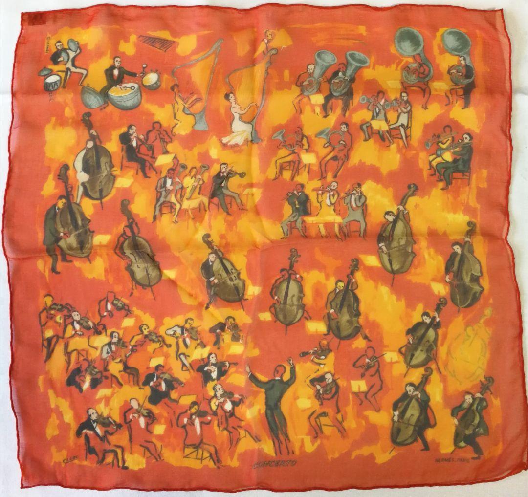 HERMES スカーフ エルメス カレ45 コンチェルト