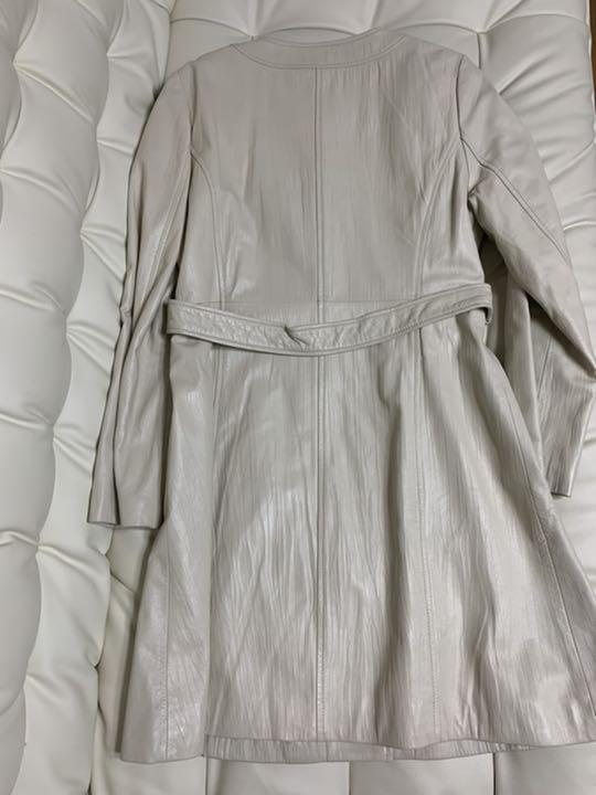 美品 バルマン レザーコート オフホワイトM vK9j3-m43610604291 高級 BALMAIN NEW定番