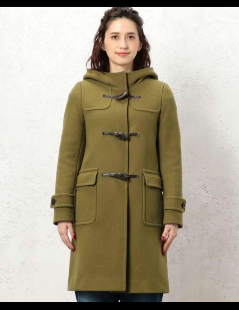 【美品】グリーンレーベルリラクシング ウールダッフルコート オリーブ Lサイズ
