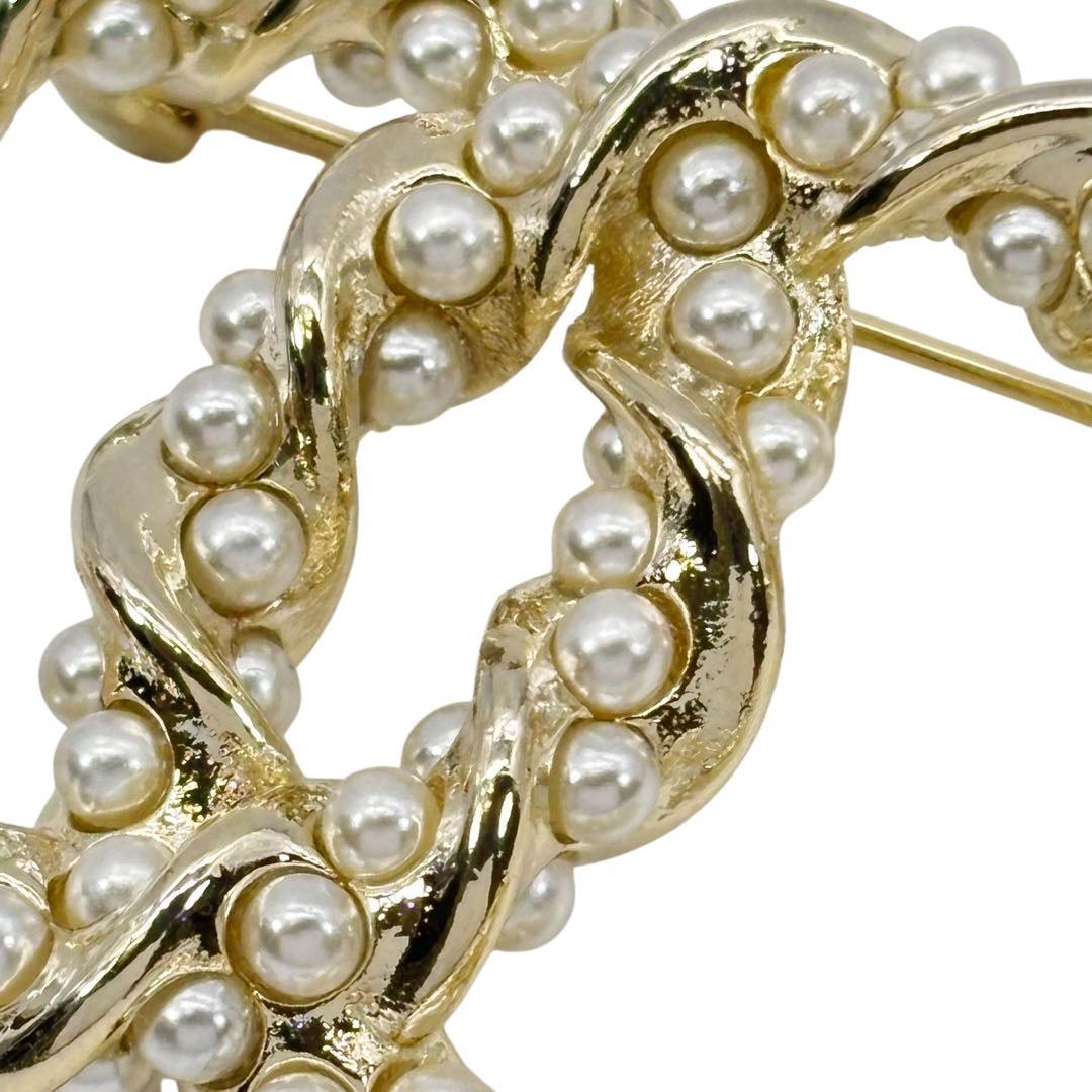 【超美品】シャネル ブローチ ココマーク パール C25V ゴールド M11 【超美品】シャネル ブローチ ココマーク パール C25V ゴールド M11