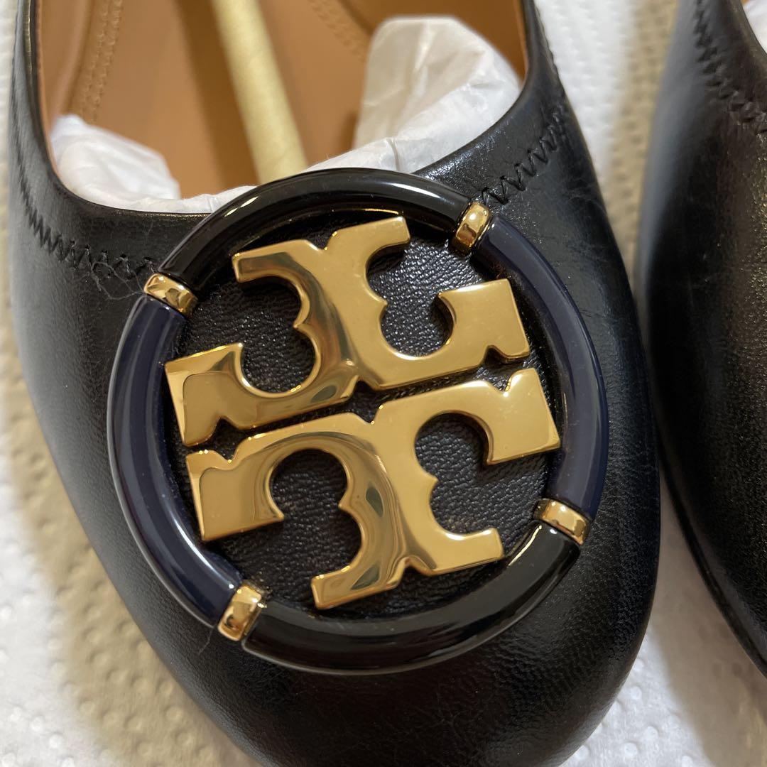 【靴裏以外美品】Tory Burch ブラック フラットシューズ
