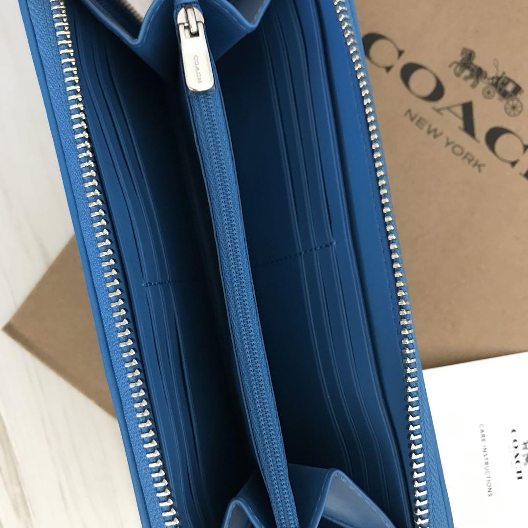 ★新品 COACH コーチ長財布 ブルー 長財布